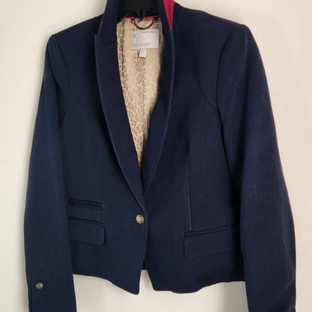 Banana Republic Heritage True Navy cropped Blazer